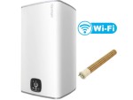 Bojler 75L 49x71x52 cm  z cyfrowym sterowaniem i Wi-Fi  wiszący pionowo , grzałka sucha ,CUBE-2 WiFi BIAŁY   Atlantic