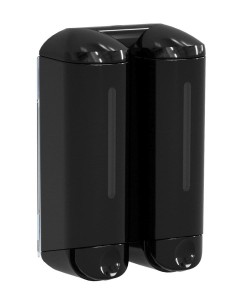 Podwójny dozownik mydła płynnego 2x250 ml/112x185x75 mm  , czarny SHOWER MEDIUM 