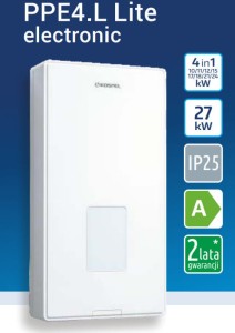 Przepływowy trójfazowy podgrzewacz wody Kospel PPE4.L Lite -17/18/21/24 kW z regulacją mocy ze sterowaniem elektronicznym