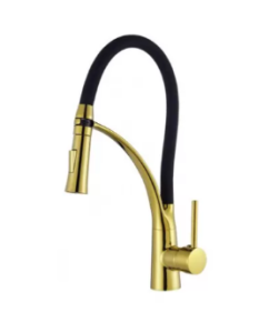 Bateria kuchenna 44cm złota, wylewka obrotowa 360° PELICAN GOLD