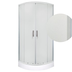 Kabina natryskowa 90x90x204,5 cm/ 4 mm  z brodzikiem  14 cm , chrom z fakturą crepi  Malibu  