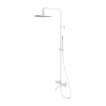 Zestaw termostatyczny  z deszczownicą  25 cm , wannowo-prysznicowy 113,5 /152 cm ścienny  biały mat Y