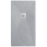 Brodzik 100x80x2,5 cm kompozytowy struktura kamienia  jasnoszary niski prostokątny , Tray