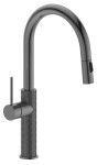 Bateria kuchenna 43 cm z  wyciąganą wylewką, gun metal FLAWO