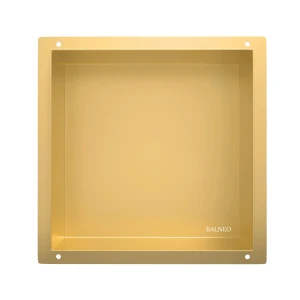 Półka wnękowa 30×30×10 cm ze stali nierdzewnej bez kołnierza, złota PVD