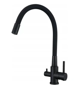 Bateria kuchenna 37 cm trójdrożna elastyczna, obrotowa 360° , czarny mat 