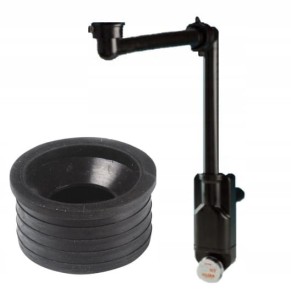 Syfon umywalkowy oszczędzającego miejsca SPAZIO BAGNO NT, czarny satynowy + Redukcja gumowa 40mm - 50mm