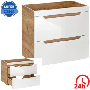 Szafka pod umywalkę 60x59x45,5 cm ,biały / Dąb Craft Złoty  Aruba 820  /WYSYŁKA 24H