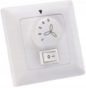 Regulator naścienny 8×8×5 cm  do wentylatora z wyłącznikiem światła , biały WESTINGHOUSE 78801 / WYSYŁKA 24H