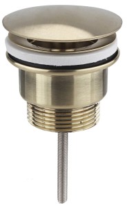 Korek umywalkowy 5/4", niezamykany duży Ø10–55 mm – złoto mat PVD