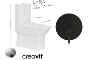 Kompakt WC 35x80x64 cm z funkcją bidetu (  z dyszą bidetową  ) odpływ poziomy/pionowy, biały LARA + Bateria  podtynkowa  czarna Ideal Standard