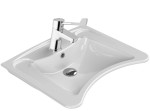 ZESTAW :  Umywalka dla niepełnosprawnych 60x50cm , biała CeraStyle + Bateria 15,4 cm  łokciowa, chrom LEA ALPI