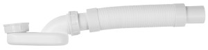 Syfon z elastycznym wężem przyłączeniowym 680 mm/ Średnica odpływu 40 mm  WANNA/ BRODZIK ,  biały 