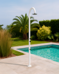 Prysznic zewnętrzny ogrodowy 233cm czasowy aluminium LUNA-TIMER-P-BIANCA