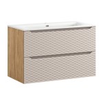 Zestaw meblowy 90x57x46 cm z umywalką 91x46 cm meblową SKY Dąb Olejowany, Beż OCEAN BEIGE