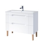 Zestaw meblowy : szafka z umywalką  100x45,8x 65cm / szuflady , Fiji White