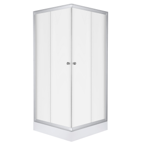 Kabina natryskowa 90x90x205cm / 5 mm z brodzikiem 15 cm,szkło z fakturą lnu / wykończenie satynowe  Pico