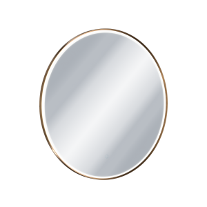 Lustro łazienkowe 80 cm okrągłe /3000 - 6000 K , oświetlenie LED mata grzewcza, miedziany szczotkowany Corido  