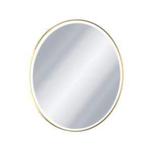 Lustro łazienkowe 80 cm okrągłe /3000 - 6000 K , oświetlenie LED mata grzewcza, złoty  połysk