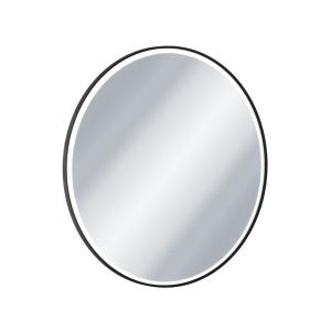 Lustro łazienkowe 80 cm okrągłe /3000 - 6000 K , oświetlenie LED mata grzewcza,czarny mat