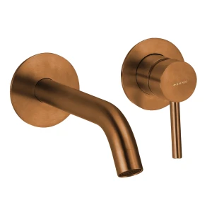 Bateria umywalkowa  ścienna/ podtynkowa 120×194×75 mm Cascade model 3 copper /miedziany