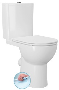 Kompakt WC 36x85x63 cm , wyższe siedzenie 45 cm, Rimless, odpływ poziomy/pionowy + deska duroplast SLIM, Soft Close, Easy Take, biały SANIVEX 