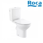 Kompakt WC 65x76x35 cm odpływ poziomy ROCA Victoria Rimless zestaw montażowy w komplecie, Komplet, biały