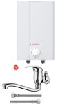 Mały ogrzewacz wody nadumywalkowy bojler 5 L Stiebel Eltron ESH 2 kW + Bateria bezciśnieniowa górna do bojlera z mieszaczem , wylewka długość 20cm i 30cm +perlator+ wężyki, KFA , HST