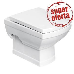 Miska wisząca WC 51x35x37 cm + deska wolnoopadająca RETRO ,KLEOPATRA 