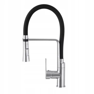 Bateria kuchenna 43cm chrom / czarna, obrotowa wylewka 360° VEGAS