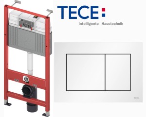 Stelaż WC 112x50 cm ze spłuczką Base 6/3 L, TECE Base + przycisk biały matowy 9240417