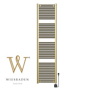 Grzejnik elektryczny 181,7x45cm kabel  z wtyczką 1000W, szczotkowany mosiądz PVD Elara Smart WiFi    