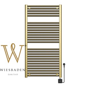 Grzejnik elektryczny 118,5x60 cm kabel  z wtyczką 700W, szczotkowany mosiądz PVD Elara Smart WiFi   