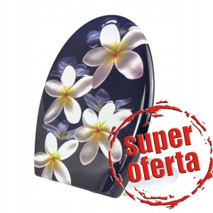 DESKA  WC 45,3x37,4cm DUROPLAST , WOLNOOPADAJĄCA WYPINANA PLUMERIA / Zamiennik - pasuje do ceramiki: CERSANIT; IDEAL STANDARD ; INKER;   HYBNER ; KOŁO ;  KFA; ROCA  