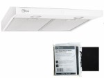 Okap/Pochłaniacz kuchenny BIAŁY  60cm Modo Slim PANEL DOTYKOWY Podszafkowy +filtr węglowy 50x60cm
