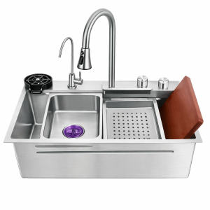 Zlewozmywak wielofunkcyjny  60x45 cm , ze stali nierdzewnej z zasilaniem wodnym ,srebrny  Sorrento   