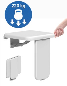 Siedzisko prysznicowe składane 40x39 cm / 220 kg , białe ORTA