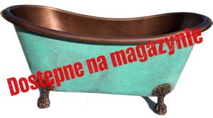 Wanna miedziana zielona patyna  160x70x70 cm  