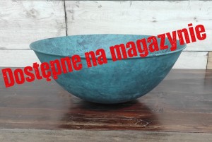 Umywalka  miedziana 41x16,5 cm ręcznie kuta , patynowana / WYSYŁKA 48H