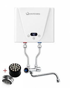 MINI elektryczny podgrzewacz wody 5,5 kW / 220V 21x15x5 cm + perlatoe , AMOR +Bateria niskociśnienieowa górna umywalka/zlew