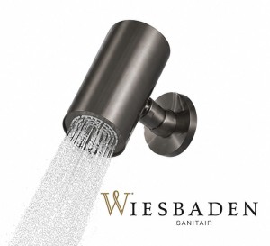 Deszczownica okrągła prysznicowa 15x8 cm , 1-stopniowa z mocowaniem ściennym, Gunmetal PVD UniMatch Beam   