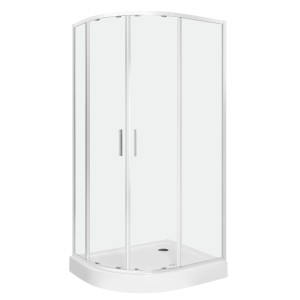 Kabina natryskowa  80x100x208cm/ 6mm z brodzikiem PRAWYM 13cm,  Solid RA chrome