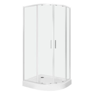 Kabina natryskowa  80x100x208 cm/ 6 mm z brodzikiem LEWYM 13cm,  Solid RA chrome 