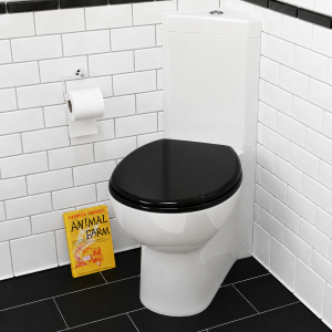Kompakt narożny / corner przylega do ściany79x68x33 cm odpływ poziom/pion  + deska czarna soft close duroplast wypinana ,  biały Ecke   