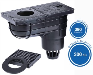 Osadnik rynnowy odpływ Ø110 mm , czarny
