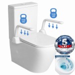Kompakt WC premium  z zestawem uchwytów 815x385x630 mm spłukiwanie tajfun tornado  , odpływ pionowy/poziomy +deska SLIM  Soft Close duroplsast , biały Costabella / 5 lat gwarancji 