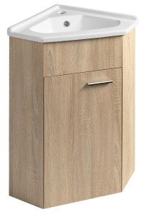 Szafka  z umywalką narożną 39x74x39cm, dąb platin ZOJA  