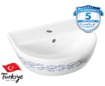 Umywalka dla dzieci 35x45x18  cm podwieszana ceramiczna we wzorki chmurki , Yumurcak CeraStyle