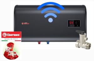 Poziomy bojler slim ,,uczący się" 67L/ 996x293x532 mm sterowany aplikacją Wi-Fi  Thermex 80H Shadow  