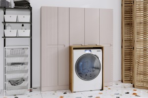 Zestaw meblowy do pralni z obudową na pralkę + 2x szafka wysoka kaszmir COMAD Nova Cashmere